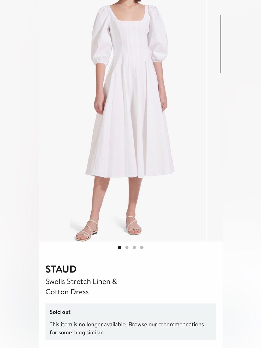 STAUD Swells Cotton Linen Midi Dress, NEW - Picture 16 of 16